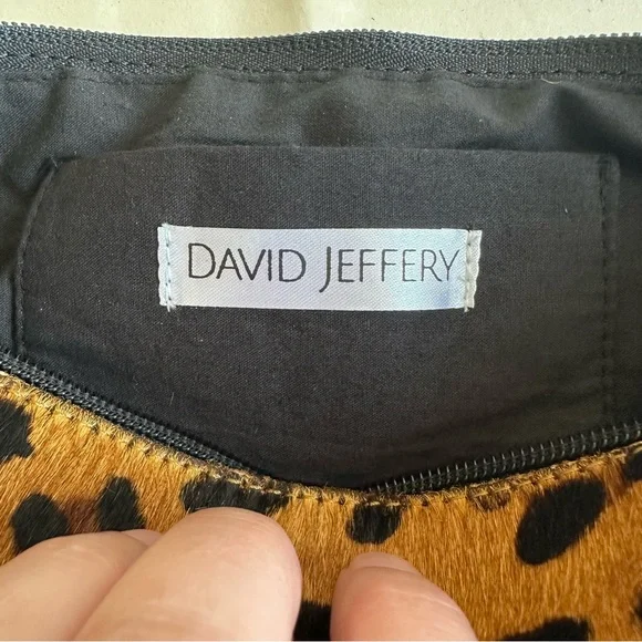 Unique Leopard Purse Evening Handbag Wood Handles Fortune Cookie David Jeffery